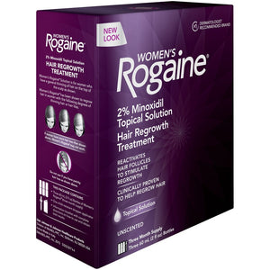 Women's Rogaine Hair Loss and Hair Regrowth Treatment 2% Minoxidil Topical Solution 3-Month