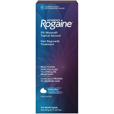 Women's Rogaine Hair Loss and Hair Regrowth Treatment 5% Minoxidil Foam 2-Month